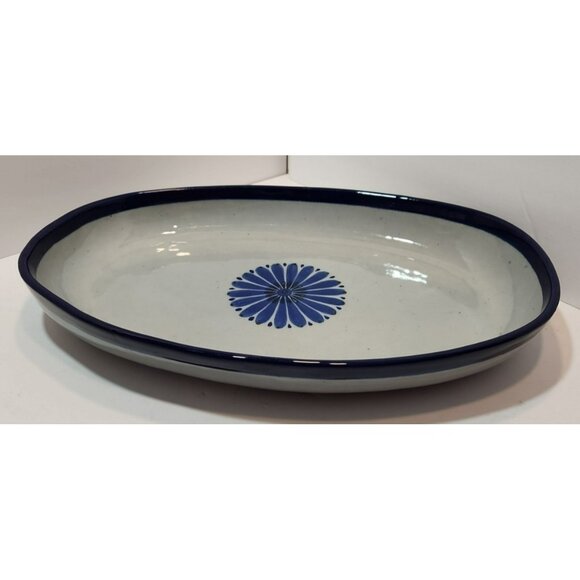 Vtg Ken Edwards El Palomar Guadalajara Blue Large 18" Oval Serving Bowl SIgned - Picture 4 of 12